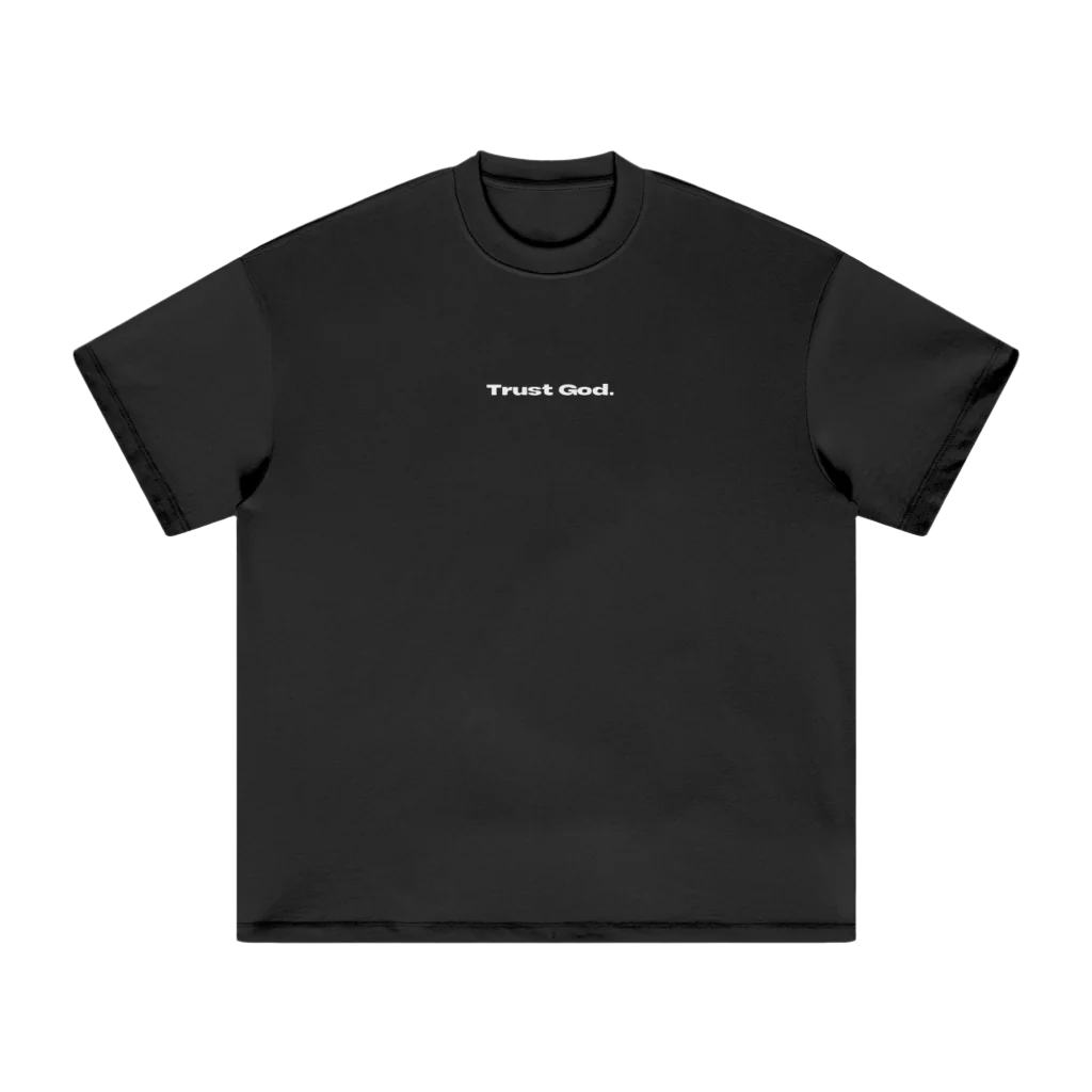 Trust God Oversized Tee - Black