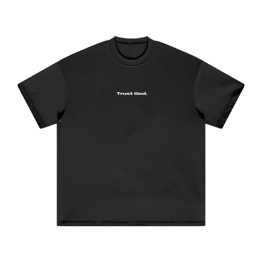 Trust God Oversized Tee - Black